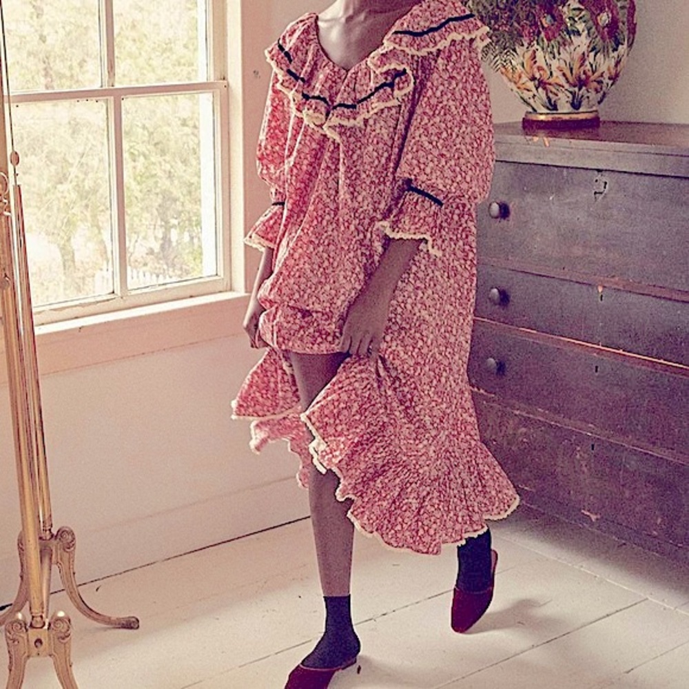 💋SOLD💋✨🍒DÔEN ‘Chaleur’ Nightgown Rouge Pomme Et Poire XS✨ - Picture 2 of 15